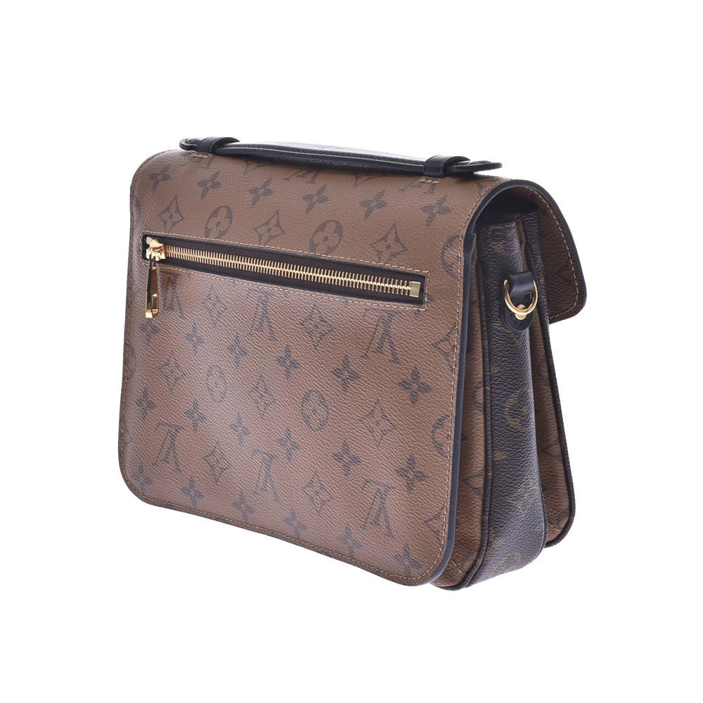 Louis Vuitton Bag Camel Monogram Pochette Brown Tan Reverse Handbag Black Metis